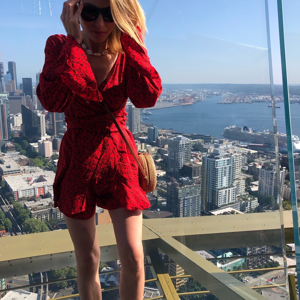 Red casual dress
